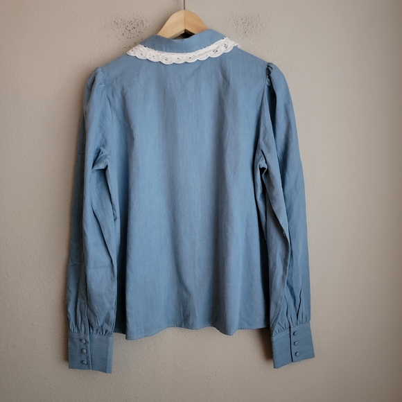 Sezane Helio Shirt in Chambray NEW - Picture 7 of 14